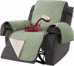 LINGKY Armchair Protector for TV Chair, 100% Waterproof, 1-Seater Armchair Protector, Non-Slip Armchair Cushion, Relax Chair with Adjustable Straps, Washable Armchair Throws, Armchair Cover (Sage