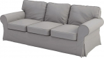 Custom Slipcover Replacement Ektorp 3 Seater Sofa Cotton Cover Replacement is Made to Measure Slipcover for Ektorp Sofa Cover Light Grey Durable Cotton