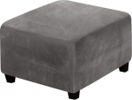 XDKS Square Ottoman Covers Ottoman Slipcover Footstool Protector Covers Stretch Grey