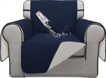 ISSUNTEX Double Protection 100% Waterproof Chair Sofa Covers for Living Room, Couch Covers for Chair Sofa, Reversible Furniture Protector, Sofa Cover for Dogs, Pets, Kids (Chair, Navy/Ivory)