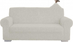 Universal 2 Seater Sofa Cover with Elastic Armrests (Extendable from 115cm to 170cm) Cream