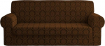 Elastic Sofa Cover Damask Elgeante (Coffee, Four Seater)