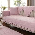 XSlive Couch-Sofabezug aus Baumwolle, Stickerei, Blatt- und Blumenmuster, rutschfest, gesteppt, M&ouml;belschutz, Schonbezug f&uuml;r Hunde, Kinder, Haustier-Sofa-Schonbezug, maschinenwaschbar (Rosa, 91,4 x