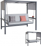 HWC-L47 Alumiinium kiik Aia kiikumine lamamisfunktsioon Tekstiilkatus Olefiin 195 x 221 x 131 cm Padi Hall