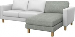 Soferia &uuml;hilduv asenduskate Karlstad Anbau Chaise Longue'ile, kangas Strong Light Grey (plekikindel ja kriimustuskindel), Hall
