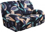 Stretch katted kaheistmeliste lamamistoolide jaoks, 6-osaline pehme spandexist kattekate, tr&uuml;kitud diivanikatted lamamistoolide jaoks, m&ouml;&ouml;bli kaitsekott koos kotiga (Flower05 Deck Chair)