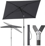 Sekey 210 x 140 cm p&auml;ikesevarju koos kaitsekattega, r&otilde;du vihmavari, aia vihmavari, terrassivari, p&auml;ikesekaitse UPF50+, kallutatav, reguleeritava k&otilde;rgusega, ristk&uuml;likukujuline, tumehall