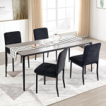 K&ouml;&ouml;gitoolid, 4 tooli, s&ouml;&ouml;gitoolid, s&ouml;&ouml;gitoolid k&otilde;rge seljatoega, kulumiskindel rikkalik veluurkangas, maksimaalne koormus 136 kg, elutuppa, k&ouml;&ouml;ki, s&ouml;&ouml;gituppa (must)