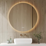 DeerValley Vannitoa seinapeegel (h&otilde;bedane 80 x 80) Vannitoa peegel koos valgustusega &Uuml;mmargune 80 cm LED-vannitoa peegel uduvastase dimmerdusega 3 v&auml;rvitemperatuuri