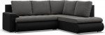 Mebligo - Foresta nurgadiivan magamisfunktsiooniga ja 2 voodikastiga, tumehall + must, 230 x 89 x 200 cm (B x K x S), paremas nurgas diivan, diivanid ja diivanid, L-kujuline diivan, diivan elutoas, nurgadiivan, nurgadiivan