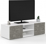 IDMarket - TV kapp 113 cm ELI Valged uksed betoonist v&auml;limusega