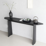 Konsolentisch Einzigartiges Design Eiche Furnier, Moderner L&auml;nger Flurtisch, Schmale Sofa Seite Tafel F&uuml;r Eingang, Wohnzimmer, Diele, Leicht Montage