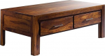 MASSIVMOEBEL24.DE Metro Life Elegantne kohvilaud Sheesham puidust #105 - Life Mesi lakitud | 115 x 65 x 45 cm | Sahtlitega | Massiivpuidust laud TV laud K&otilde;rvallaud