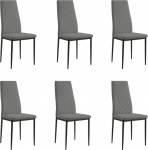 Home Detail 4 v&otilde;i 6 s&ouml;&ouml;gitooli komplekt Kunstnahast s&ouml;&ouml;gitoolid k&ouml;&ouml;ki Saadaval kroomitud v&otilde;i mustade metalljalgadega (Hall - mustad jalad, 6 tooli)