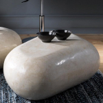 Stones Fossil Table, valge akaat, valge, 52 x 98 x 27 cm