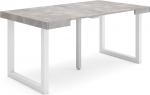Skraut Home pikendatav laud, multifunktsionaalne pikendatav laud, 160 cm, 8-le k&uuml;lalisele, t&auml;ispuidust jalad, kaasaegne stiil, tsementist