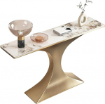 Konsoollaud Modernne fuajeekonsoollaud kiviplaadiga ja metallist alusega, sissep&auml;&auml;sulaud elutuppa ja esikusse, 15,7 W (160 x 40 x 85 cm / 63 x 15,7 x 33,5 tolli)