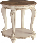 Signature Design by Ashley - Realyn Round End Table valge/pruun puit