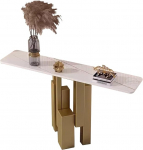 Konsoolilaud Modernne konsoolilaud, sissep&auml;&auml;sulaud, kunstmarmorist diivanilaud, kunstmarmorist fuajeelaud sissep&auml;&auml;sualale, aktsentlaud elutuppa (v&auml;rv: valge+kuldne,