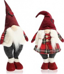 com-four 2 x Premium j&otilde;ulugnoomid - Gnoomi figuurid talvel kaunistuseks - Skandinaavia Gnoomi paar - Rootsi serva tola koos terava m&uuml;tsiga (2X - punane/valge/hall)