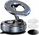 MSXTTLY Vaakum magnetiline mobiiltelefoni hoidja auto Magsafe auto monteeringule, 2025 uuendatud Vmag-S1 mobiiltelefoni hoidja, auto magnet k&otilde;ikidele mobiiltelefonidele, 360&deg; p&ouml;&ouml;ratav, must