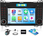 2G + 64G Android 15 GOHHDL autoraadio navigeerimine Mercedes Vito W639 Sprinter W906 A-klassi W169 B-klassi W245 jaoks koos Carplay Android autoga, 7-tolline raadio GPS BT DSP WiFi FM RDS tagurduskaameraga ja mikrofoniga