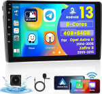 Hikity 8Cores 4G + 64G autoraadio Android 15 jaoks Opel Astra H 2004-2008/Zafira B 2005-2015/Opel Corsa 2014 9-tolline puuteekraaniga autoraadio 32EQ FM RDS Wireless Carplay Android auto navigatsioon WFI MIC SWC