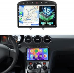 4 + 64 GB Androidi autoraadio Peugeot 308/408 2007-2015 traadita Carplay & Android auto, 9-tolline IPS puuteekraaniga raadio koos Bluetooth 5.0, GPS Navi, tagurduskaamera, FM RDS, WiFi, SWC