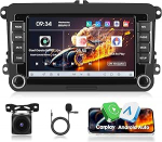 8-tuumaline 7-tolline Android autoraadio VW Passat B6 Polo Golf 5 6 Skoda Seat Touran Tiguan, 4+64G Stereo Radio CarPlay Android autoraadio Bluetooth GPS EQ WiFi tagurduskaameraga, DAB tugi