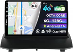 Sisseehitatud 4G LTE & DAB, Android 13 autoraadio Ford Fiestale (2008-2019), 6G + 128G, Carplay Android auto, kaamera + MIC, roolijuhtimine, kahesageduslik WiFi, QLED 9-tolline, 8-tuumaline 2 DIN