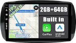 Android 12 Autoradio Benz Smart 453 Fortwo 2014-2020-2 DIN [Integreeritud traadita CarPlay/Android Car/GPS]-IPS 2.5D 9-tolline tasuta kaamera DAB/roolijuhtimine/WiFi/USB/MirrorLink/4G