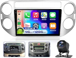 4G 128G VECHTEL 9-tolline Bluetooth autoraadio VW Tiguan 2010-2015 Carplay Android auto, Android 15, EQ, WiFi GPS, Mirror Link, RDS/FM raadio 2 DIN koos AHD tagurduskaameraga