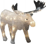 Konstsmide 6225-103 LED akr&uuml;&uuml;list hirv, 6-tunnine taimeri, 24 sooja valget dioodi, patareiga, v&auml;listingimustes (IP44), valge kaabel, 4 x AA 1,5 V (v.a.)