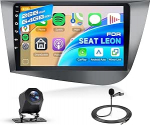 Hodozzy 2GB 64GB Android Autoradio f&uuml;r Seat Leon 2005-2012 Wireless Carplay Android Auto, Radio 2 Din Bildschirmo 9 Zoll Touchscreen Autoradio mit Navi GPS DSP Bluetooth WiFi FM/RDS R&uuml;ckfahrkamera