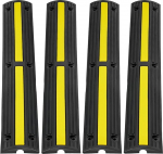 VEVOR 4 x 1-kanaliline voolikusild 100 x 15 x 3,1 cm Kaablisild Kummist &uuml;lek&auml;igukaitse Kaablikanalite suurus 3 x 2 cm Max. Kandev&otilde;ime 8164 kg telje kohta L&auml;vepaku ramp Ideaalne elamurajoonide jaoks