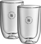 WMF Barista Glasses Set of 2, Two Latte Macchiato Glasses Double-Walled 280 ml, Glass, Double-Walled Coffee Glasses, Coffee Mug, Double-Walled, Heat-Resistant, Dishwasher Safe