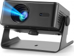 Nutikas projektor, 360&deg; p&ouml;&ouml;ratav, elektriline fookus, keystone korrektsioon, mini projektor HD 1080P toetab, WiFi ja Bluetooth projektor &uuml;hildub TV Stick/HDMI/USB/AV/Laptop/iPhone/Androidiga (Ekraan