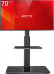 AOKCOS TV Stand TV p&otilde;randaplatvorm 32-70-tollise teleri jaoks kuni 40 kg, TV Stand 2-tasandiliste riiulitega, TV Stand reguleeritava k&otilde;rgusega p&ouml;&ouml;rlev kallutus, Max. VESA 400 x 400 mm (must)