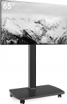 AOKCOS TV Stand Rollable with Wooden Shelf, TV Stand on Wheels for 32-65 Inch TVs, TV Floor Stand, reguleeritava k&otilde;rgusega, p&ouml;&ouml;rlev, kuni 40 kg Max. VESA 400 x 400 mm (must)