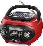 PRUNUS J-666 FM/AM/SW Retro raadio Bluetoothiga, kaasaskantav raadio 1800 mAh akuga, laetav p&auml;ikese/USB-C, k&ouml;&ouml;giraadio 15 W k&otilde;lariga, rikkalik bass ja stereoheli, USB/TF/AUX m&auml;ngimine.