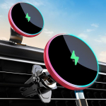 MOKPR jaoks Magsafe Car Mount koos laadimisfunktsiooniga, 15 W koos MagSafe Car Mount laadija mobiiltelefoni hoidja auto laadimisfunktsiooniga ventilatsioon / armatuurlaud iPhone 16/15/14/13/12 (punane)