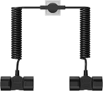 2 m spiraalkaabli pikenduskaabel 4 pistikupesaga, veniv spiraalkaabel koos kaitsekontaktpistikuga ja maandus&uuml;hendusega, 230 V/16 A, IP20, must