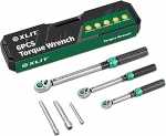 P&ouml;&ouml;rdemomendi v&otilde;tmekomplekt 1/4 3/8 1/2 tolli (1-25Nm / 5-60Nm /20-220Nm) &plusmn;3% k&otilde;rge t&auml;psusega koos 3 pikendusega ja professionaalse kaitsekarbiga jalgratta, mootorratta, auto ja auto remondiks.