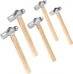 SEHOI 5 Pieces Ball Hammer Set 8oz 16oz 24oz 32oz 40oz Carbon Steel Round Head Ball Hammer with Wooden Handles for Household Workshop Repair Metal Rivet