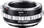 K&F CONCEPT objektiivi adapter NIK(G)-FX manuaalne fookus, mis &uuml;hildub Nikon F (G-t&uuml;&uuml;pi) objektiiviga L-mount kaamera korpusele.