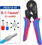 Juhtme otsa Ferrule Crimping Tool HSC816-6S 0.1-16mm&sup2;/27-5AWG toruklemmide mini Crimping Tool suurte klemmide elektriliste klemmide jaoks