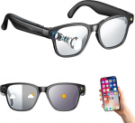 AI prillid - Bluetooth Smart prillid HD 8MP kaameraga, 270 mAh, 1200P videosalvestus, Bluetooth 5.4, reaalajas AI t&otilde;lge ja objektituvastus, sinine valgus, kaks mikrofoni k&otilde;nedeks, salvestamine