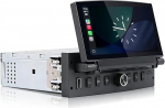 Linux Single DIN autoraadio Peugeot 107 206 207 207 308 3008 Citro&euml;n C1 C2 C3 C4 Picasso juhtmevaba CarPlay ja Android Car, kokkupandav puuteekraan, Plug & Play, Bluetooth, FM/AM raadio.