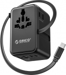 ORICO 100W GaN reisiadapter maailmas 7-in-1 pistikupesa adapter reisimine 100W GaN kiirlaadimisega, 3 USB-C ja 2 USB-A, reisipistik koos 2 kaitsmega Euroopasse, &Uuml;hendkuningriiki, USAsse, Aasiasse - UAX (must)