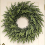 24-tolline Real Touch Christmas Cedar Wreath, Norfolk Pine Christmas Wreath, kunstlik Cedar Wreaths, Faux Green, Fake Pine Needle Wreath, for Front Door, Wall, Window, Outdoor Christmas Decoration